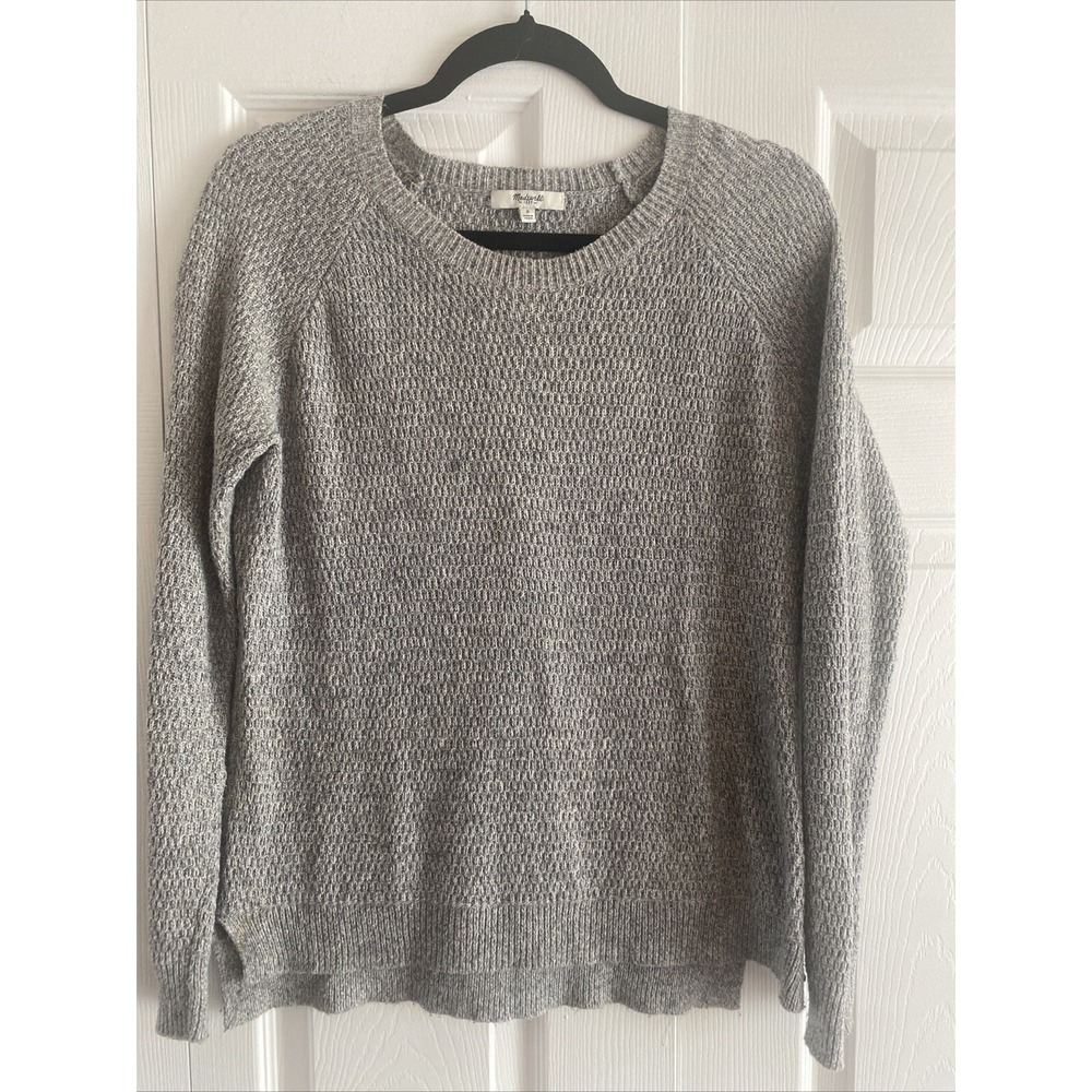Madewell Women's Gray Knit Small Pullover Sweater Academia Classic Coastal